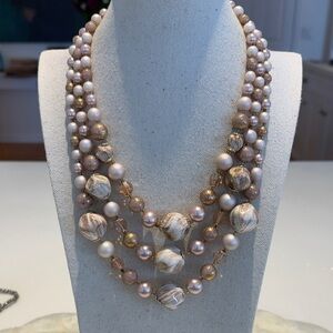 Elegant Vintage Japan Multi-Strand Pearl Necklace